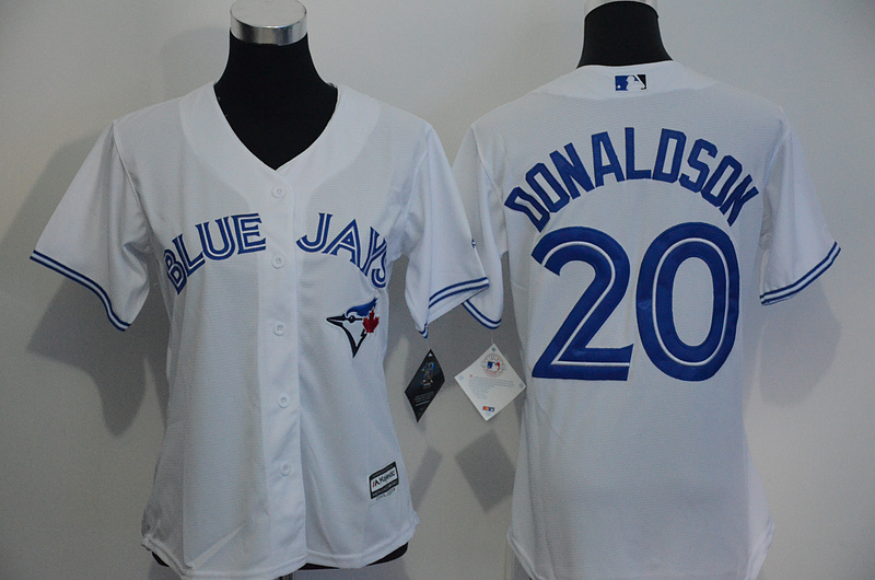 Womens 2017 MLB Toronto Blue Jays #20 Donaldson White Jerseys->->Women Jersey